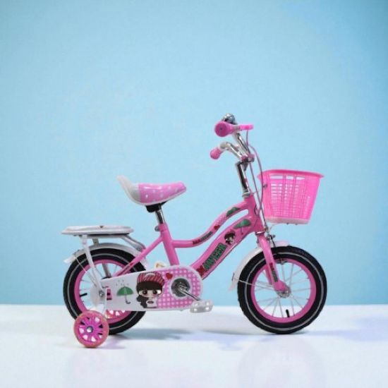 صورة دراجة أميرة المطر – عجلات مساعدة وسلّة قدّام